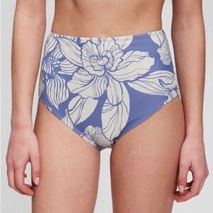 NWT! Blue and Ivory Floral Recycled High Rise Bikini Bottom - Multiple Sizes 🌻